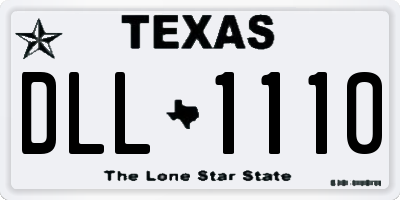 TX license plate DLL1110