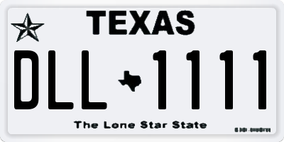 TX license plate DLL1111