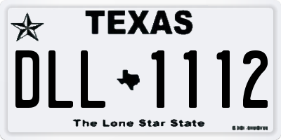 TX license plate DLL1112