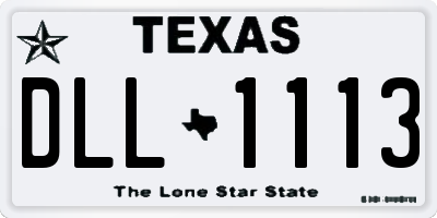 TX license plate DLL1113