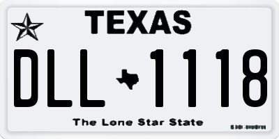 TX license plate DLL1118