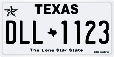 TX license plate DLL1123