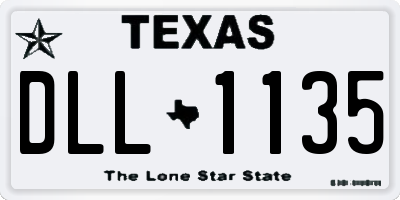 TX license plate DLL1135