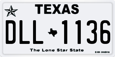 TX license plate DLL1136
