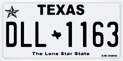 TX license plate DLL1163