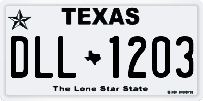 TX license plate DLL1203