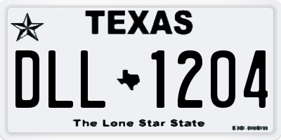 TX license plate DLL1204