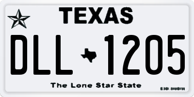 TX license plate DLL1205
