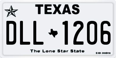TX license plate DLL1206