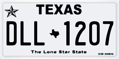 TX license plate DLL1207