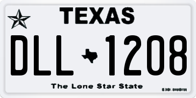 TX license plate DLL1208