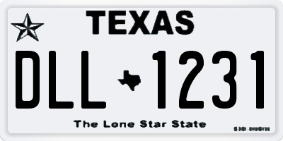 TX license plate DLL1231