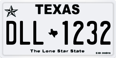 TX license plate DLL1232