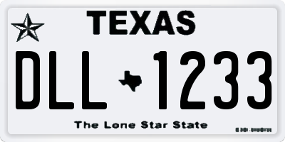 TX license plate DLL1233