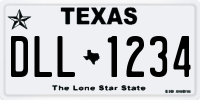 TX license plate DLL1234