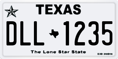 TX license plate DLL1235