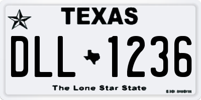 TX license plate DLL1236