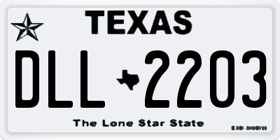 TX license plate DLL2203