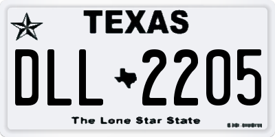 TX license plate DLL2205