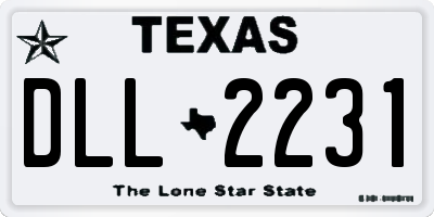 TX license plate DLL2231