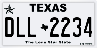 TX license plate DLL2234