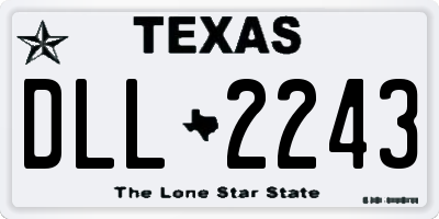 TX license plate DLL2243