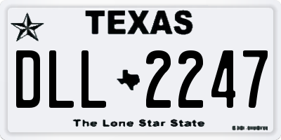 TX license plate DLL2247