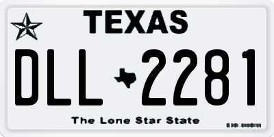 TX license plate DLL2281