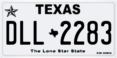 TX license plate DLL2283