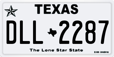 TX license plate DLL2287