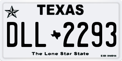 TX license plate DLL2293