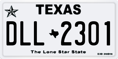TX license plate DLL2301