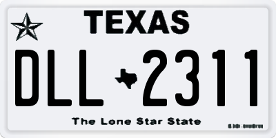 TX license plate DLL2311