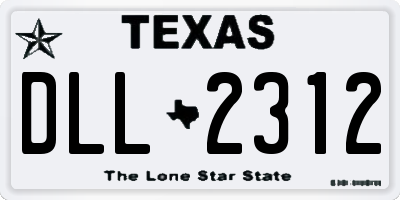 TX license plate DLL2312