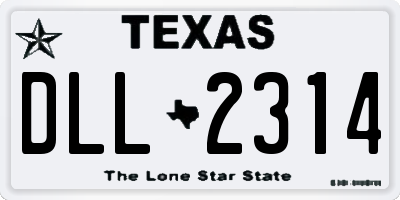 TX license plate DLL2314