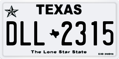 TX license plate DLL2315