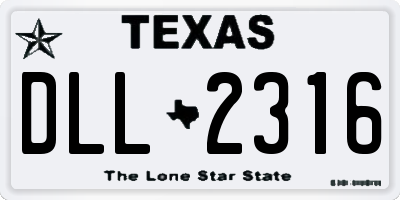 TX license plate DLL2316