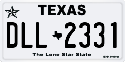 TX license plate DLL2331