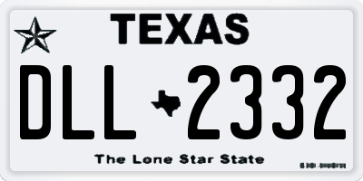 TX license plate DLL2332