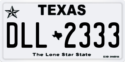 TX license plate DLL2333