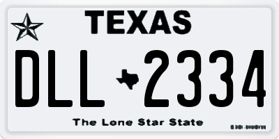 TX license plate DLL2334