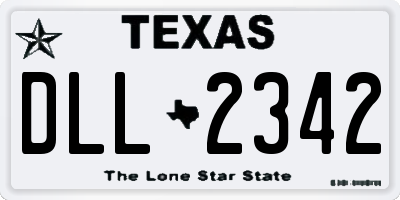 TX license plate DLL2342
