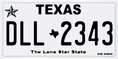 TX license plate DLL2343