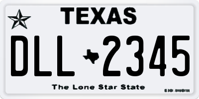 TX license plate DLL2345