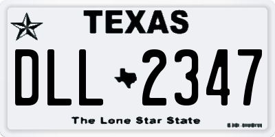 TX license plate DLL2347