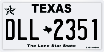 TX license plate DLL2351