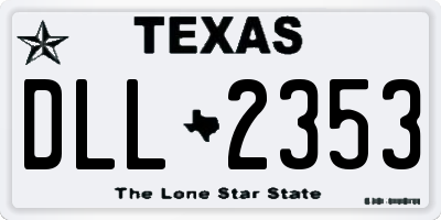TX license plate DLL2353