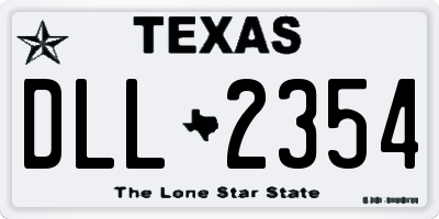 TX license plate DLL2354