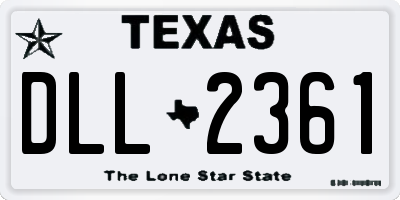 TX license plate DLL2361