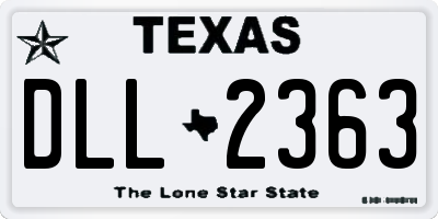 TX license plate DLL2363